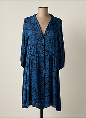 Robe mi-longue bleu PAKO LITTO pour femme