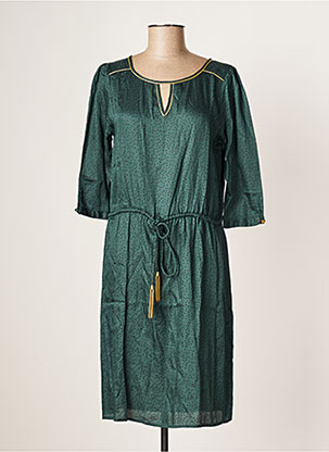 Robe Mi-longue Manches 3/4 Vert Jolie Jolie Par Petite Mendigote