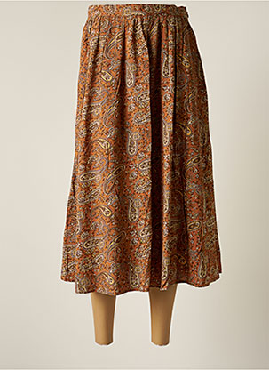 Jupe Longue Imprimé Fantaisie Marron Jolie Jolie Par Petite