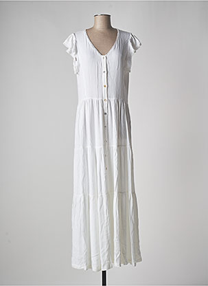 Robe longue blanc LA FABBRICA DEL LINO pour femme