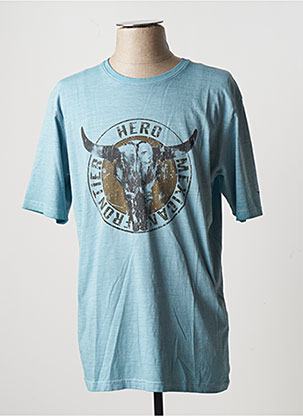 T-shirt bleu HERO BY JOHN MEDOOX pour homme