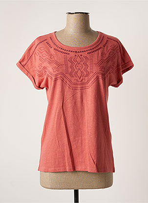 Dentelle Tee Shirt La Halle Femme T-shirt Stretch Rose La Halle