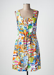 Ensemble MALOKA - Robe + Gilet Court Noir Et Multicolore, Taille 7, Matière Fluide, Sans Manches