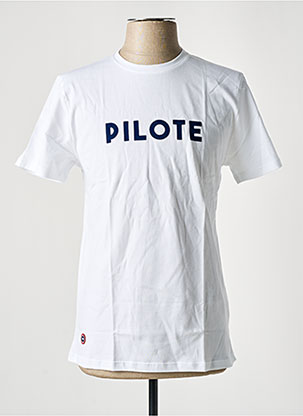 T-shirt Sérigraphie Floquée Blanc Le Slip Francais Homme