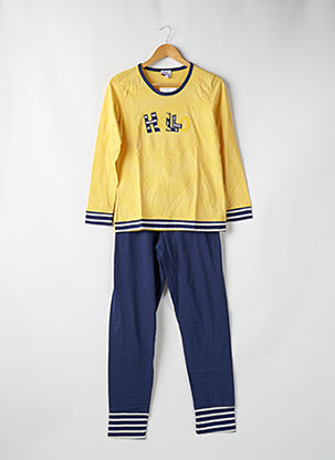 Pyjama Manches Longues Jaune Rose Pomme Femme 2370214-jaune0 Modz