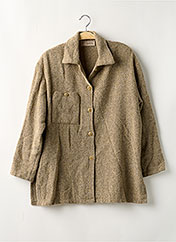 Veste Vintage Col Boutonné Marron Y2K - Taille M En Coton - Style Coco Menthe Sur Chemise - Occasion Très Bon état