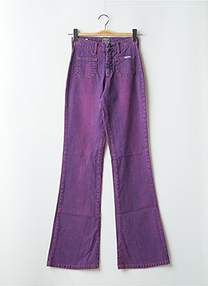 Pantalon Large Fermeture Zippée Sous Rabat Boutonné Violet Bershka