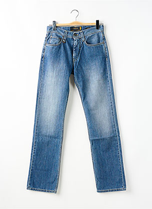 Jeans Coupe Droite Fermeture Zippée Sous Rabat Boutonné Bleu Edwin