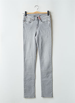 Kaporal - Jean Gris Effet Délavé & Déchiré, Coupe Slim, Taille Haute