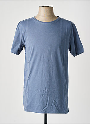 T-shirt Col V RAGMAN Homme - Coton Qualité - Coupe Droite - Taille L Bleu