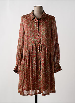 Robe Courte Manches Longues Orange Opullence Femme