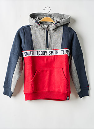 Sweat-shirt À Capuche Poches Rouge Teddy Smith Garçon 2449814