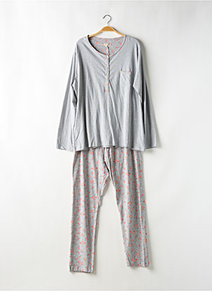 Pyjama Guasch Pyjama Manches Longues Gris Guasch Femme