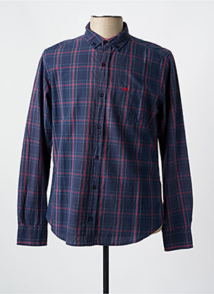 Chemise Manches Longues Imprimé Carreaux Bleu Tbs Homme 2531497