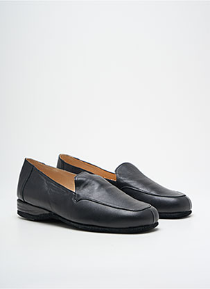 Mocassins/chaussons D'intérieur Femme En Cuir Verni Noir - Modèle JUBILE Par HELLER - Tailles 35 à 42