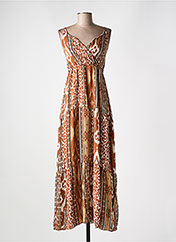 Robe Longue Coupe Cintrée Marron Geisha Femme - 2550385-marron | Modz