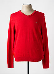 Pull Col V Rouge Tommy Hilfiger Homme 2560015-rouge0 Modz