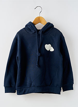 Sweat-shirt À Capuche Manches Longues Bleu Pm Mere Fille Fille