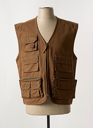 Vêtement Pêche Outdry Gilet De Pêche Simms Tributary - Veste Marron Technique | Multi-poches Et Respirante Gilet Multi-poches