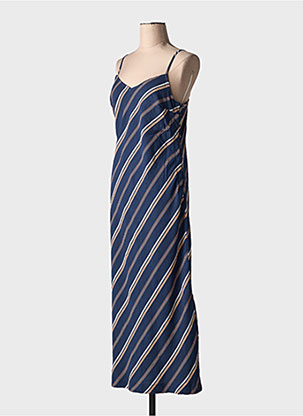 Robe Longue Manches Courtes Bleu Goa Femme 2364337-bleu00 Modz